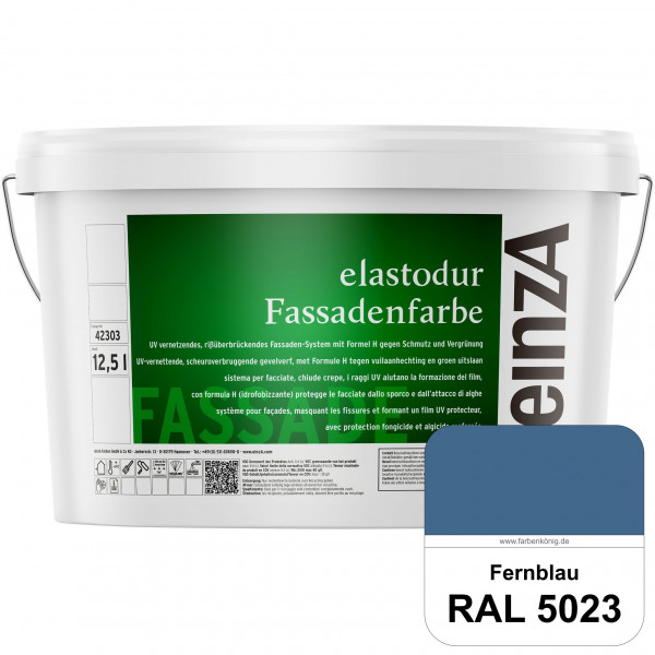 einzA elastodur Fassadenfarbe (RAL 5023 Fernblau) UV-vernetzendes & rissüberbrückendes Fassadenfarbe