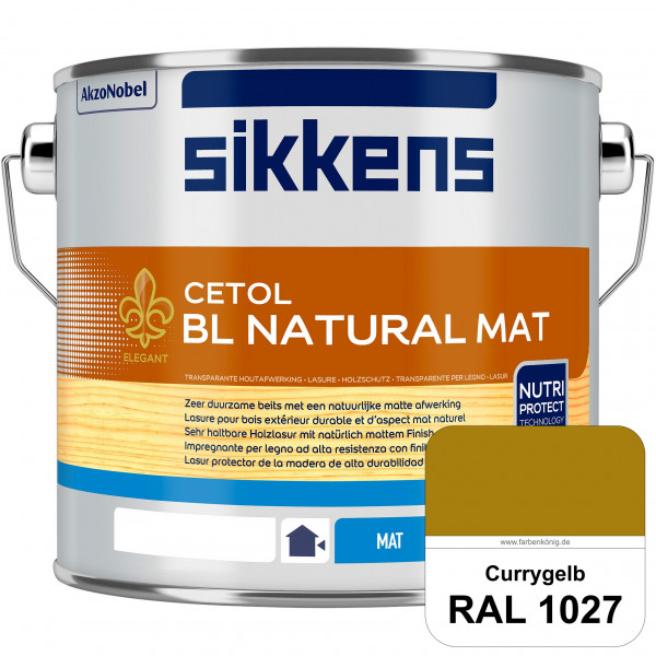 Cetol BL Natural Mat (RAL 1027 Currygelb) Matte, wasserverdünnnbare Dünnschichtlasur