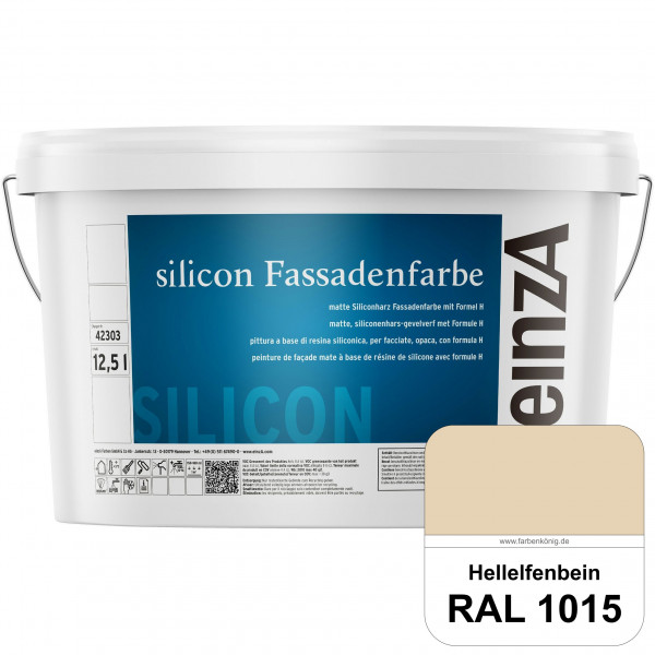 einzA silicon Fassadenfarbe (RAL 1015 Hellelfenbein) Hochwertige Siliconharz-Fassadenfarbe
