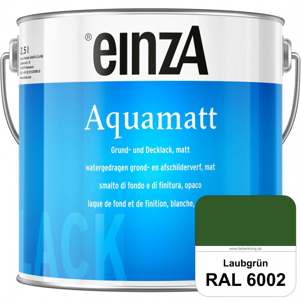 einzA Aquamatt (RAL 6002 Laubgrün) Wasserverdünnbare Vorstreichfarbe & matte Lackfarbe