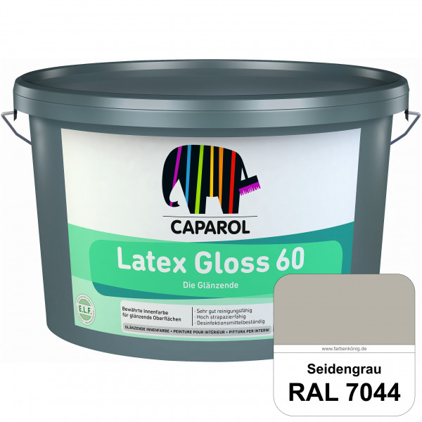 Latex Gloss 60 (RAL 7044 Seidengrau) glänzende & hochstrapazierfähige Latexfarbe (Innen)
