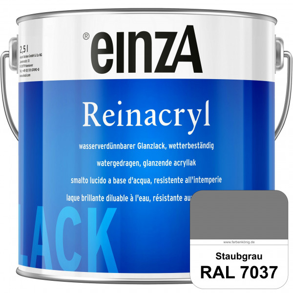 einzA Reinacryl (RAL 7037 Staubgrau) wetterbeständige glänzende Acryl-PU-Lackfarbe
