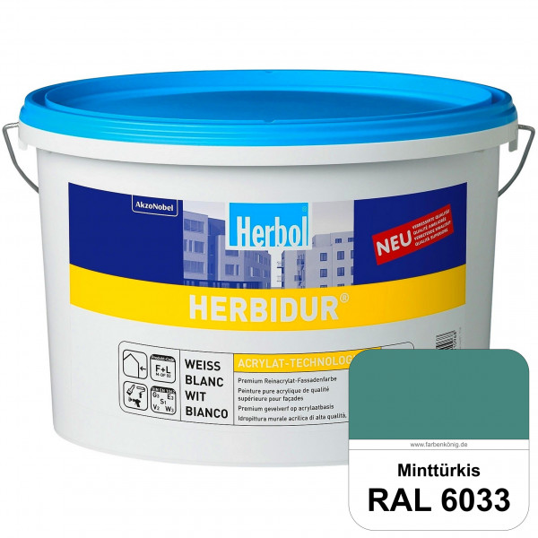 Herbidur (RAL 6033 Minttürkis) Reinacrylat-Fassadenfarbe mit Langzeitwetterschutz