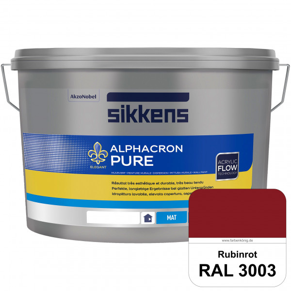 Alphacron Pure (RAL 3003 Rubinrot) Edelmatte & hochertige Premium Wandfarbe für glatte Untergründe.
