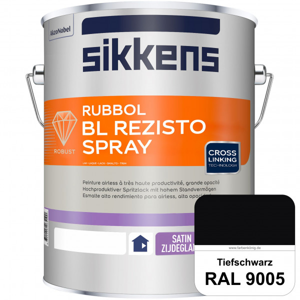 Rubbol BL Rezisto Spray (RAL 9005 Tiefschwarz) Hochwertiger, strapazierfähiger Airlesslack für (inne