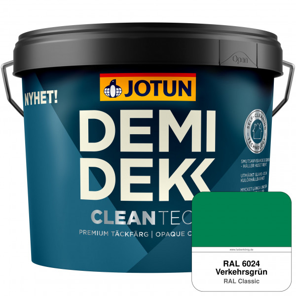 DEMIDEKK Cleantech - Deckende Holzfarbe für Außen (RAL 6024 Verkehrsgrün)
