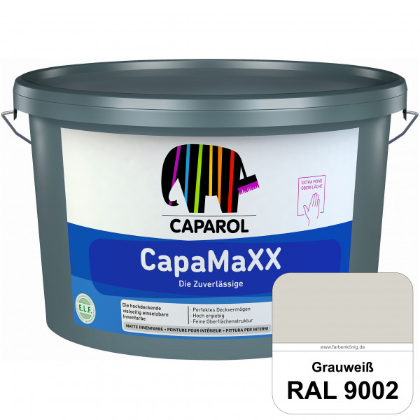 CapaMaXX (RAL 9002 Grauweiß) tuchmatte Innenfarbe mit hohem Deckvermögen und Ergiebigkeit