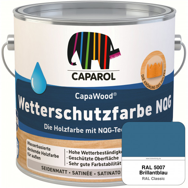 CapaWood® Wetterschutzfarbe NQG (RAL 5007 Brillantblau) - ersetzt Capadur Wetterschutzfarbe NQG
