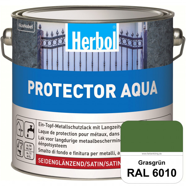 Protector Aqua (RAL 6010 Grasgrün) Lack für Eisen, Stahl und NE-Metalle (Innen&Außen)