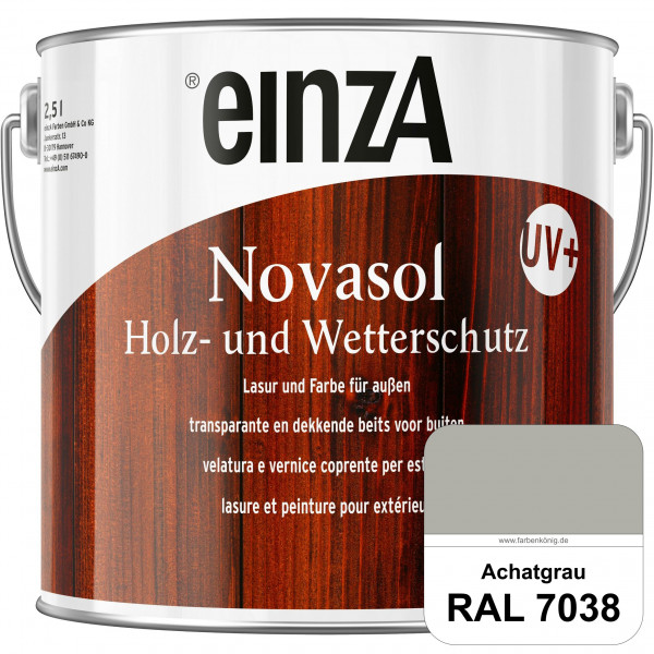 einzA Novasol HW Lasur (RAL 7038 Achatgrau) Lasierender Wetterschutz für außen