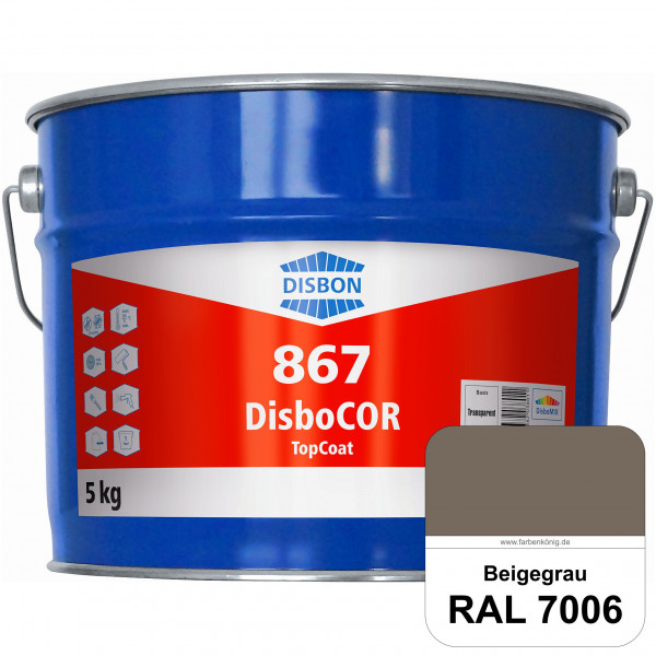 DisboCOR 867 TopCoat (RAL 7006 Beigegrau) Anwendungsfreundliche Korrosionsschutz-Deckbeschichtung mi