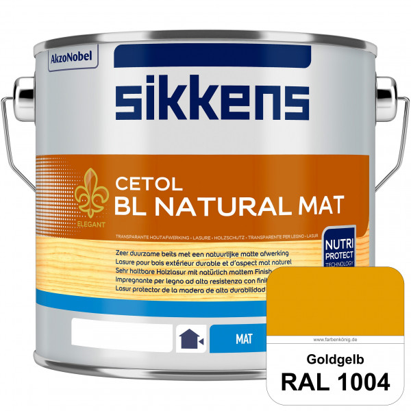 Cetol BL Natural Mat (RAL 1004 Goldgelb) Matte, wasserverdünnnbare Dünnschichtlasur