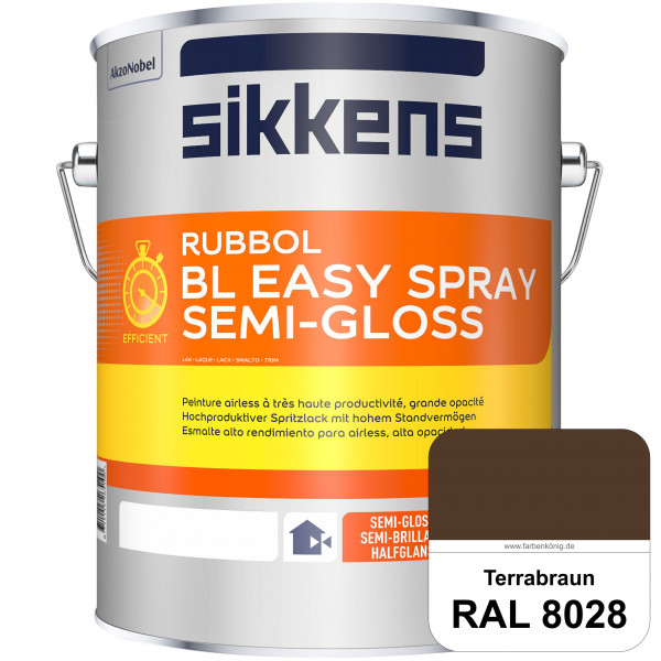 Rubbol BL Easy Spray (RAL 8028 Terrabraun) Seidenglänzender Airlesslack (außen & innen)