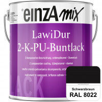 einzA LawiDur 2-K-PU-Buntlack - Seidenglanz (RAL 8022 Schwarzbraun)