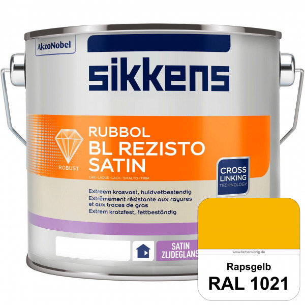 Rubbol BL Rezisto Satin (RAL 1021 Rapsgelb) seidenglänzender und strapazierfähiger Lack (wasserbasie