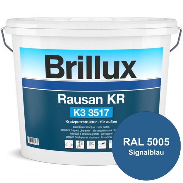 Rausan KR K3 3517 mit Protect (RAL 5005 Signalblau) Organisch gebundener Kratzputz für wetterbeständ