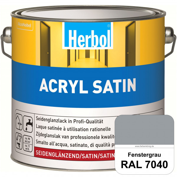 Acryl Satin (RAL 7040 Fenstergrau) wasserverdünnbarer seidenglänzender Lack (Innen & Außen)