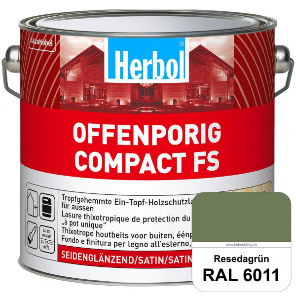 Offenporig Compact FS (RAL 6011 Resedagrün) Rationelle & thixotrope Ein-Topf-Holzlasur (außen)