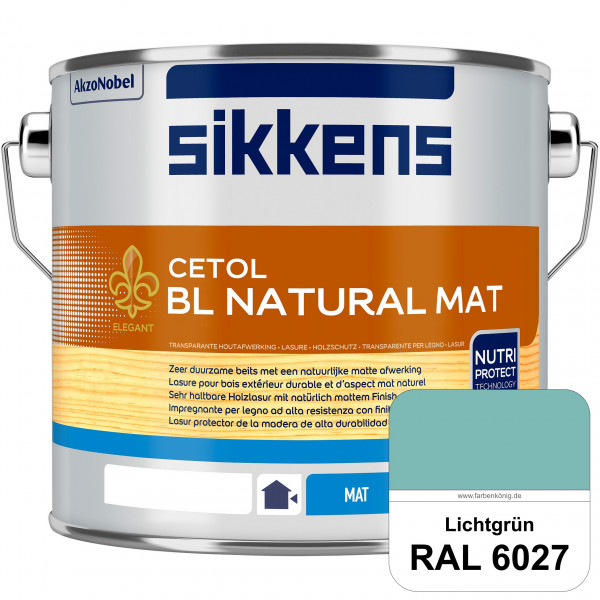 Cetol BL Natural Mat (RAL 6027 Lichtgrün) Matte, wasserverdünnnbare Dünnschichtlasur