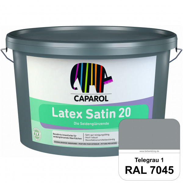 Latex Satin 20 (RAL 7045 Telegrau 1) strapazierfähige seidenglänzende Latexfarbe (Innen)