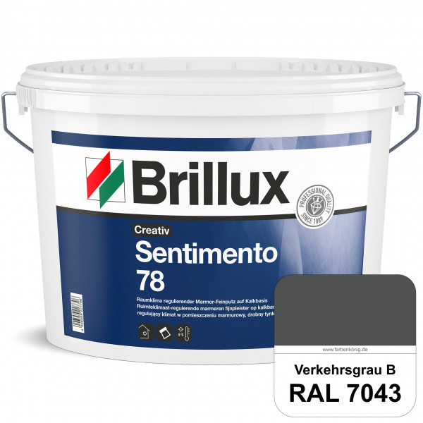 Creativ Sentimento 78 (RAL 7043 Verkehrsgrau B) Marmor-Feinputz auf Kalkbasis, zur Erzielung matter