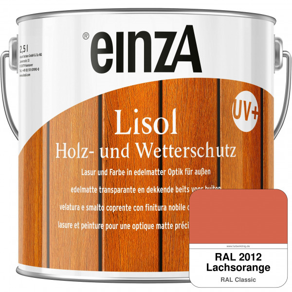 einzA Lisol Holz- und Wetterschutz Lasur und Farbe (RAL 2012 Lachsorange)