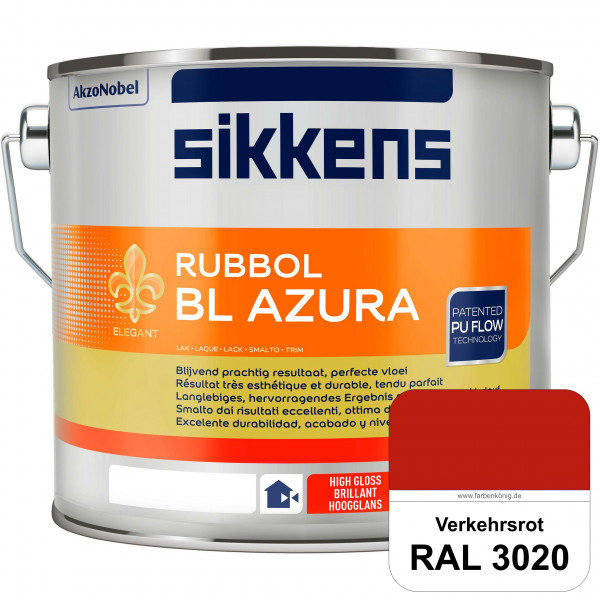 Rubbol BL Azura (RAL 3020 Verkehrsrot) PU-Hochglanzlack (wasserbasiert) innen & außen