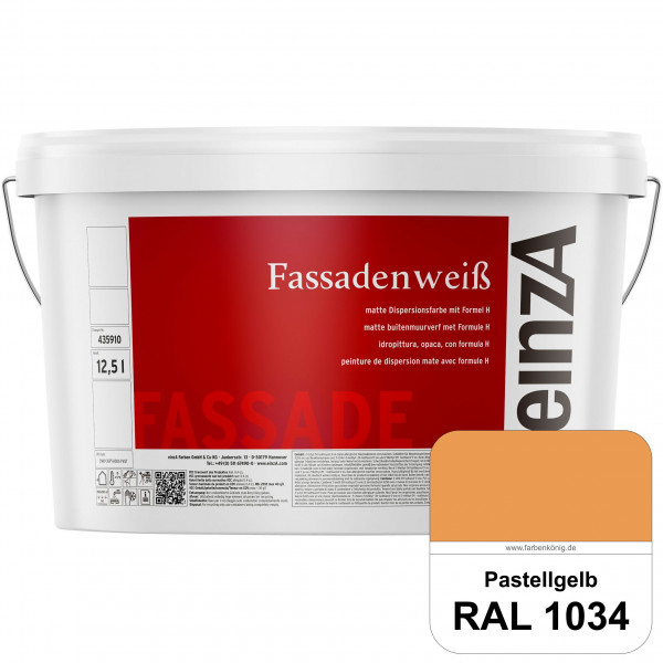 einzA Fassadenweiß (RAL 1034 Pastellgelb) Sil-Fassadenfarbe gegen Schmutz & Vergrünung