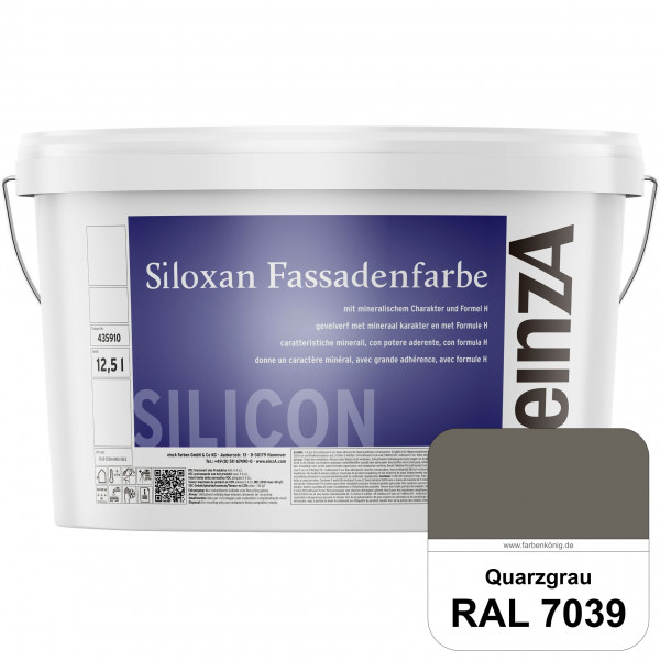 einzA Siloxan Fassadenfarbe (RAL 7039 Quarzgrau) Siliconvergütete Fassadenfarbe
