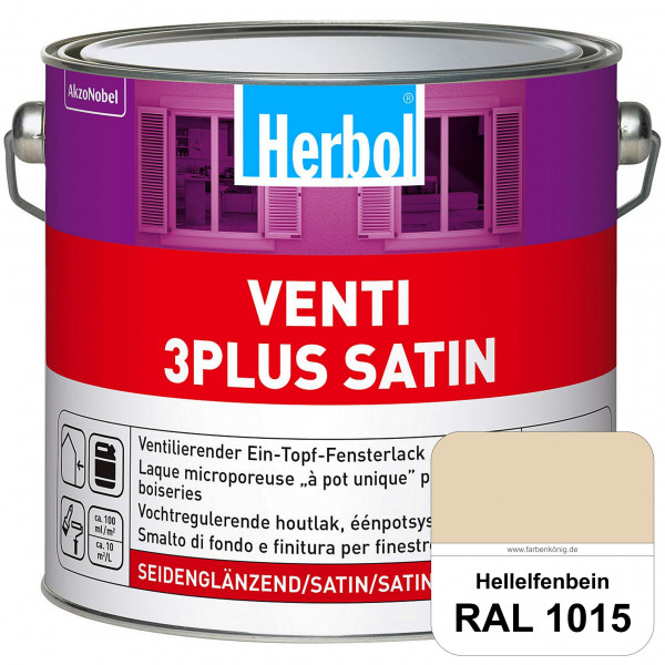 Venti 3Plus Satin (RAL 1015 Hellelfenbein) feuchtigkeitregulierender & seidenglänzender Ein-Topf-Fen