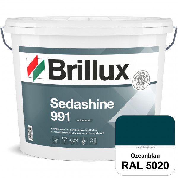 Sedashine 991 (RAL 5020 Ozeanblau) Seidenmatte Innendispersion für hoch strapazierfähige & gut reini