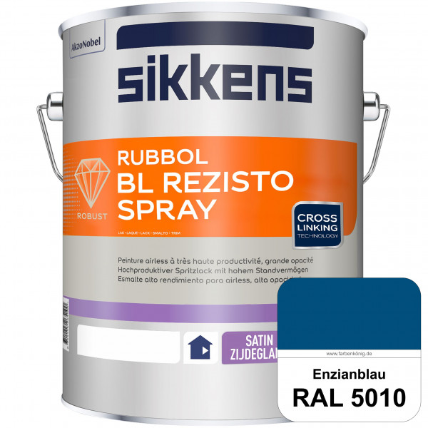 Rubbol BL Rezisto Spray (RAL 5010 Enzianblau) Hochwertiger, strapazierfähiger Airlesslack für (innen