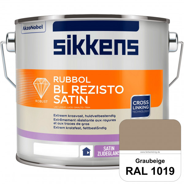 Rubbol BL Rezisto Satin (RAL 1019 Graubeige) seidenglänzender und strapazierfähiger Lack (wasserbasi