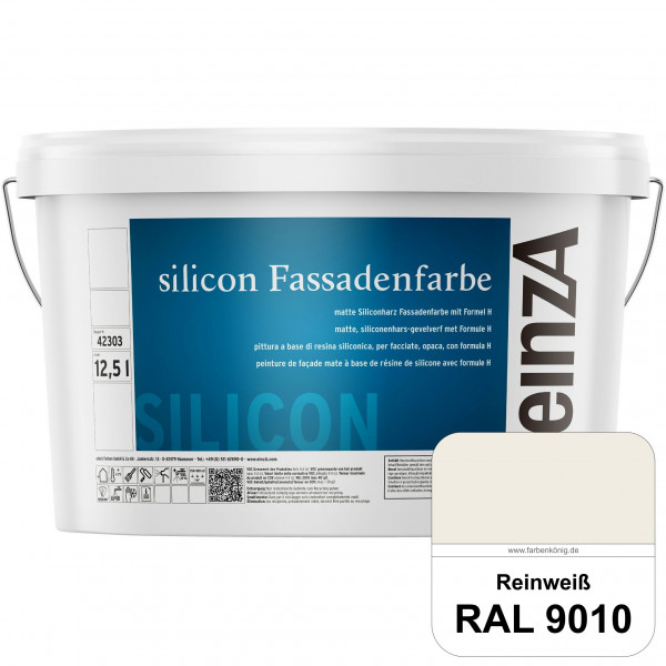 einzA silicon Fassadenfarbe (RAL 9010 Reinweiß) Hochwertige Siliconharz-Fassadenfarbe
