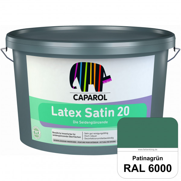 Latex Satin 20 (RAL 6000 Patinagrün) strapazierfähige seidenglänzende Latexfarbe (Innen)