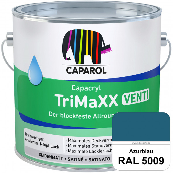 Capacryl TriMaXX Venti (RAL 5009 Azurblau) Der blockfeste Allrounder für Fenster & Türen