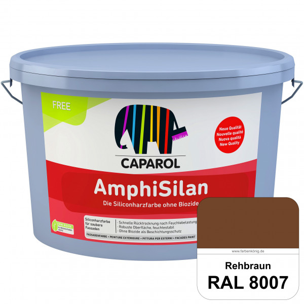 AmphiSilan FREE (RAL 8007 Rehbraun) Mineralmatte Fassadenfarbe in spezieller Siliconharz-Bindemittel