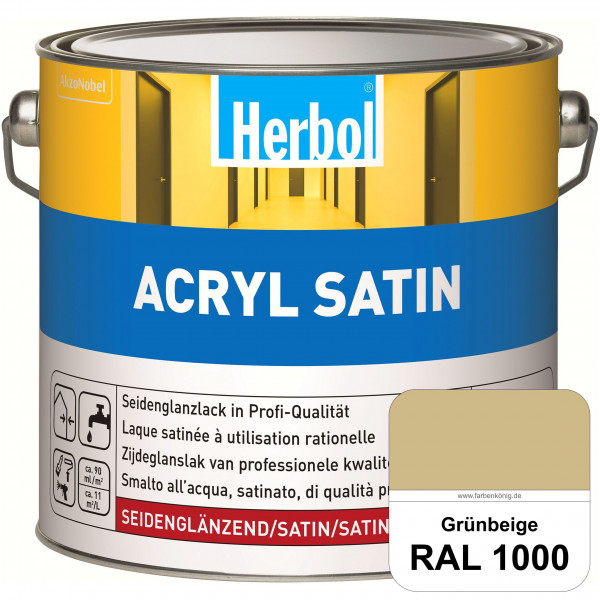 Acryl Satin (RAL 1000 Grünbeige) wasserverdünnbarer seidenglänzender Lack (Innen & Außen)