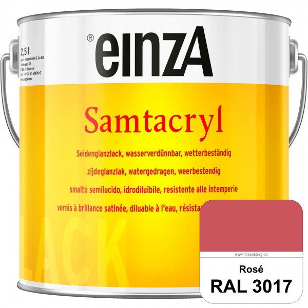 einzA Samtacryl (RAL 3017 Rosa) wetterbeständige seidenglänzende Acryl-PU-Lackfarbe
