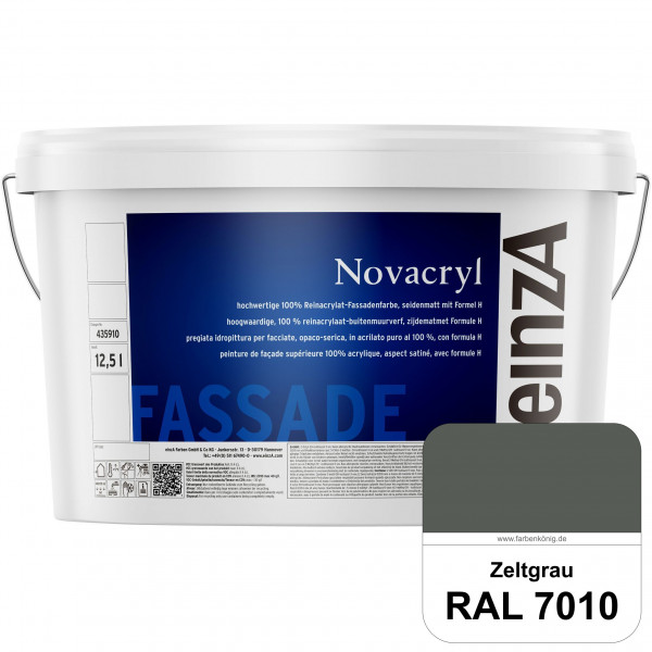 einzA Novacryl (RAL 7010 Zeltgrau) Reinacrylat-Fassadenfarbe, seidenmatt