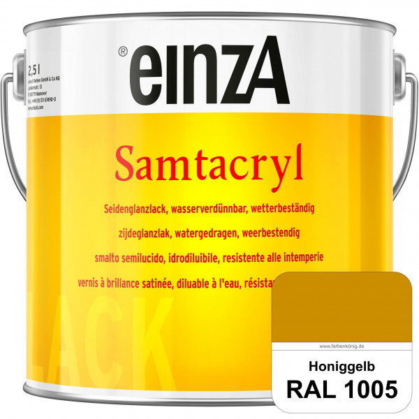 einzA Samtacryl (RAL 1005 Honiggelb) wetterbeständige seidenglänzende Acryl-PU-Lackfarbe