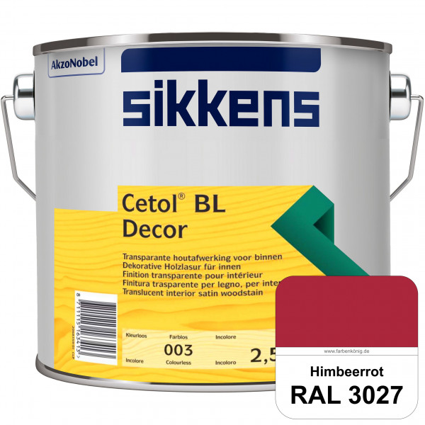 Cetol BL Decor (RAL 3027 Himbeerrot) wasserbasierte & seidenglänzende Dünnschichtlasur für innen