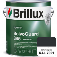 SolvoGuard 885 (RAL 7021 Schwarzgrau) deckende oder lasierende seidenmatte Alkydharz-Holzfarbe für a