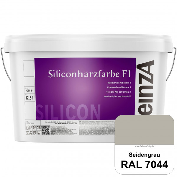 einzA Siliconharzfarbe F1 (RAL 7044 Seidengrau) Universal Siliconharz-Fassadenfarbe, kalkmatt, wette