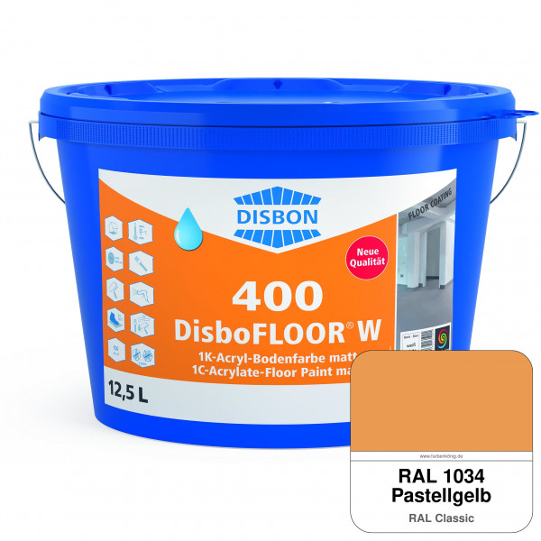 DisboFLOOR W 400 1K-Acryl-Bodenfarbe (RAL 1034 Pastellgelb)