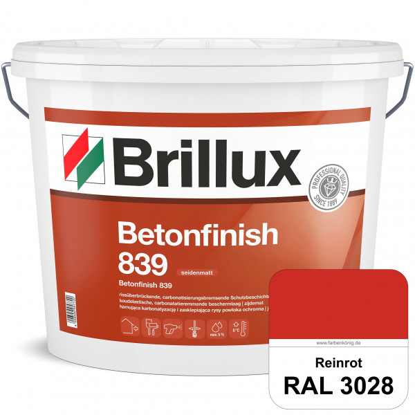 Betonfinish 839 (RAL 3028 Reinrot) elastische Beschichtung zum Schutz rissgefährdeter Betonbauteile