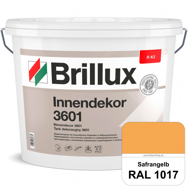 Innendekor ELF R K2 3601 (RAL 1017 Safrangelb) Rillenputz zur Erzielung dekorativer und strapazierfä