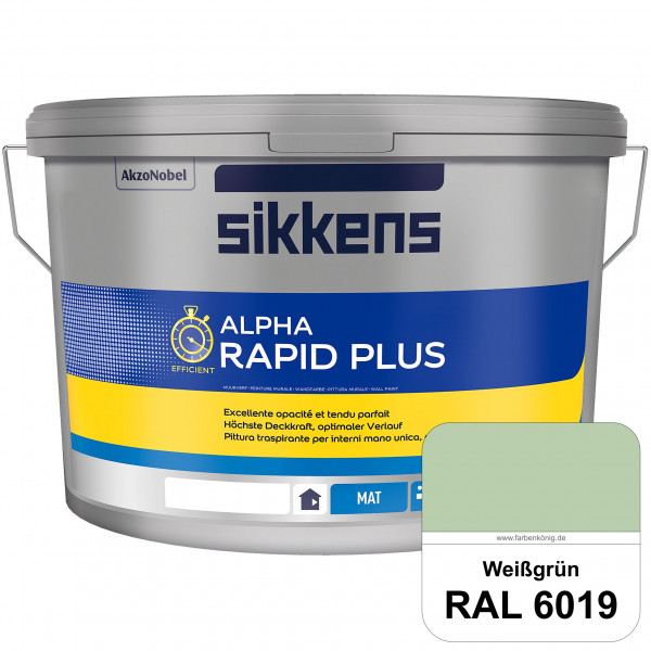 Alpha Rapid Plus (RAL 6019 Weißgrün) Hochwertige & stumpfmatte Wandfarbe für mittlere Belastungen