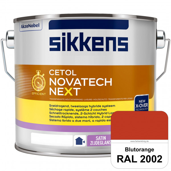 Cetol Novatech neXt (RAL 2002 Blutorange) Schnelltrocknende Hybrid-Lasur mit höchster Wetterbeständi