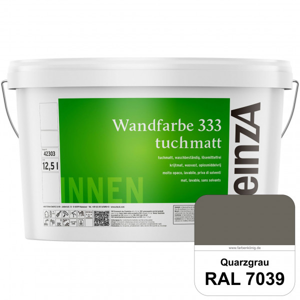 einzA Wandfarbe 333 tuchmatt (RAL 7039 Quarzgrau) Hochdeckende, waschbeständige Wandfarbe